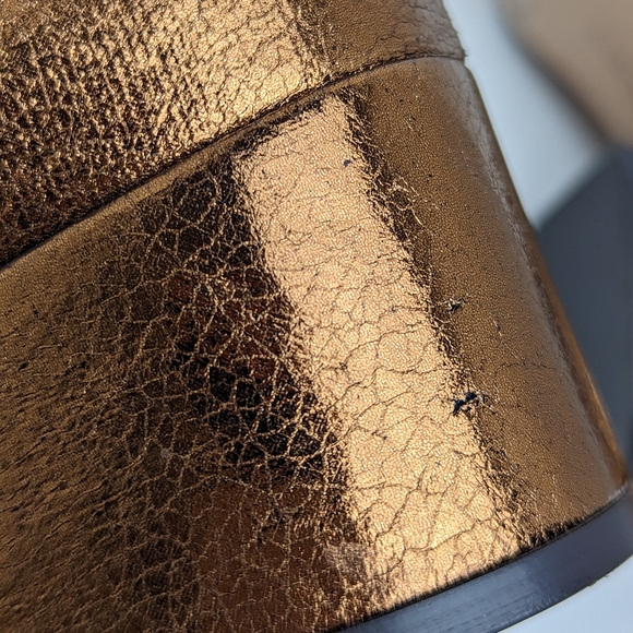 Sole Society Boot Copper Tashia Metallic Ankle Boot Size 7.5M Square Toe - Picture 15 of 16